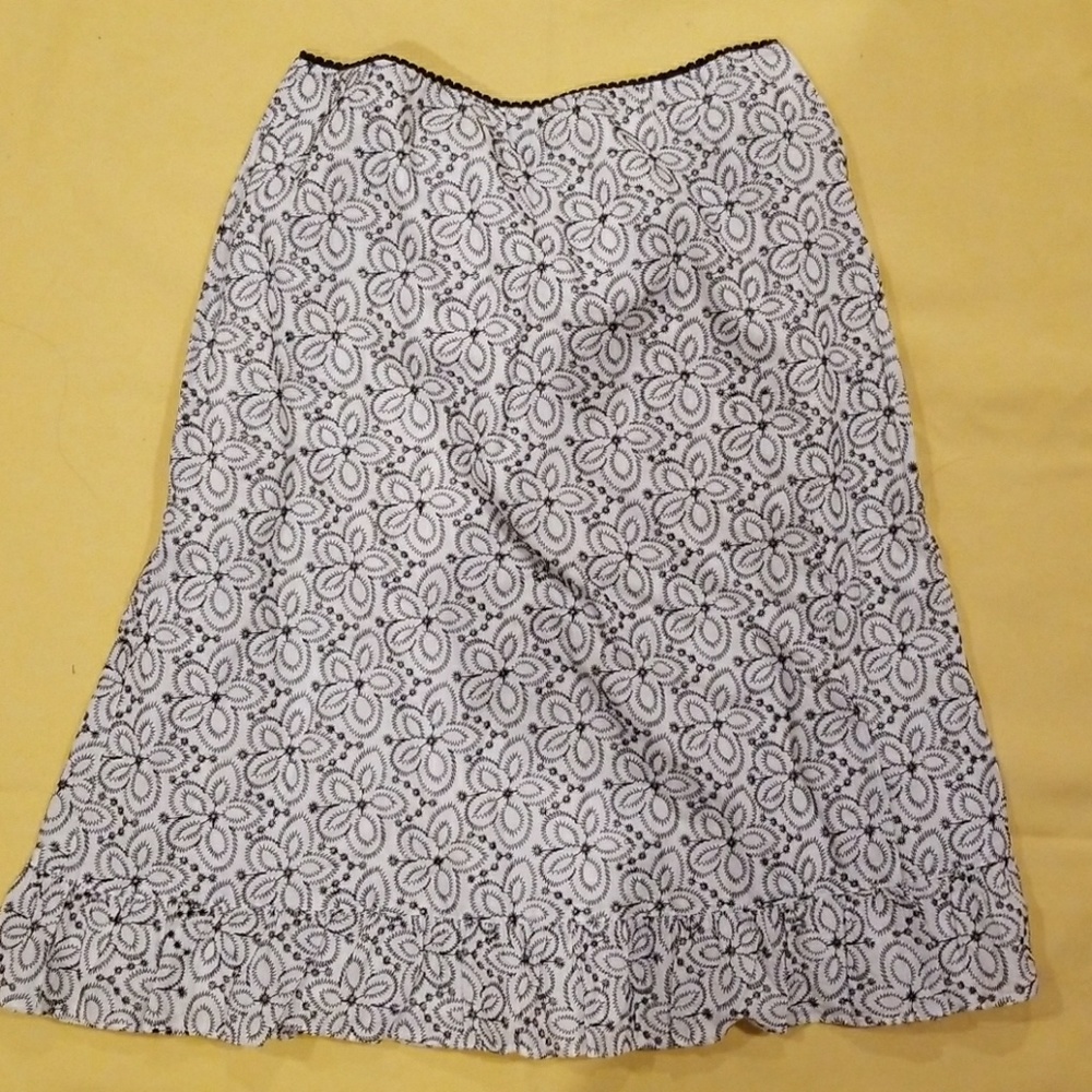 Black and white floral skirt